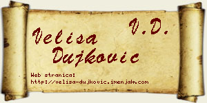 Veliša Dujković vizit kartica